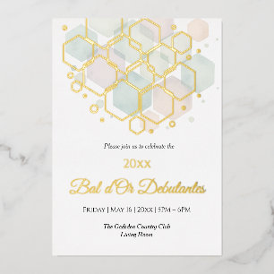 Honeycomb Corporate Elegance Gold Geometric  Foil Holiday Card
