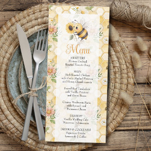 Honeycomb Floral Bee Starfish Custom Baby Shower Menu