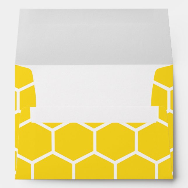 Honeycomb Geometric White Lines Bumblebee Envelope (Back (Bottom))