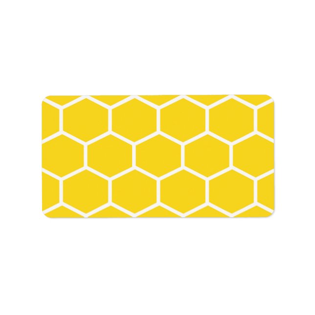Honeycomb Geometric White Lines Bumblebee Label (Front)
