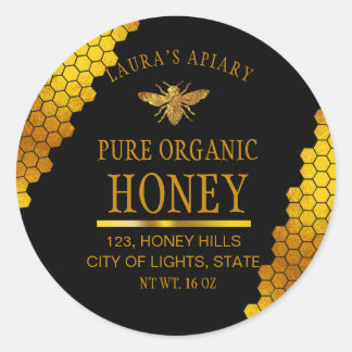 Honeycomb Gold  Honey Bee Apiary Product Label