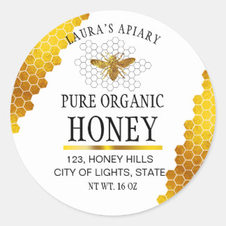 Honeycomb Gold  Honey Bee Apiary Product Label