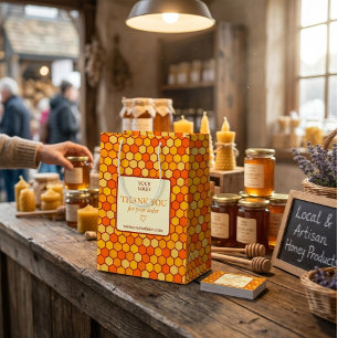 Honeycomb Hexagon Business Thank You Medium Gift Bag