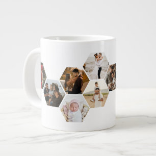 Honeycomb Hexagon Photo Collage 11 Pictures Large  Coffee Mug