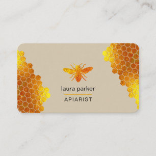 Honeycomb Honey Bee Apirarist Hexagons Beekeeper Business Card