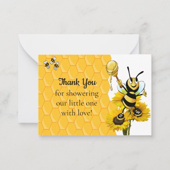 Honeycomb Honey Bee Thank You Cards (Front)