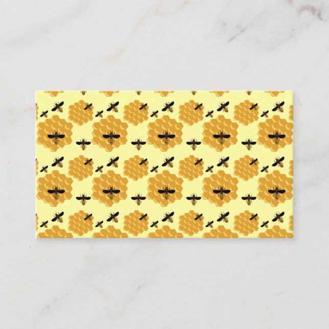 Honeycomb Honey Bees Insect Lover Yellow Beekeeper Business Card (Front)