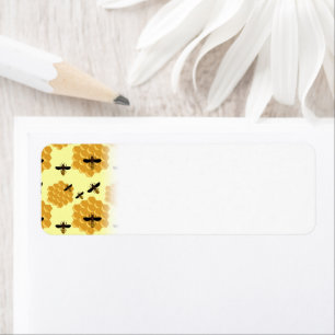 Honeycomb Honey Bees Insect Lover Yellow Beekeeper Return Address Label