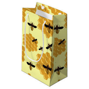 Honeycomb Honey Bees Insect Lover Yellow Beekeeper Small Gift Bag