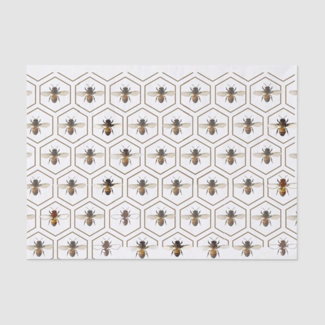Honeycomb Honeybee Bee Beekeeper Tissue Paper (Front)
