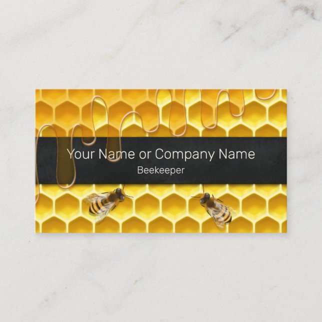 Honeycomb & Honeybees Beekeeper Apiculture Business Card (Front)