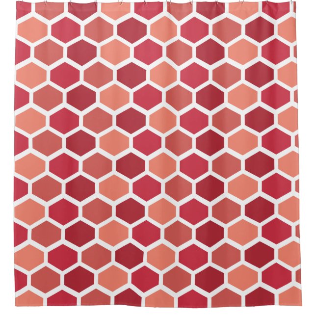 Honeycomb in Reds Shower Curtain (Front)