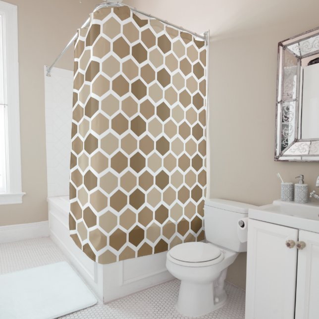Honeycomb in Sand Shower Curtain (In Situ)