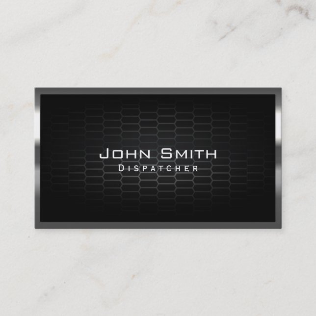 Honeycomb Metal Cells Dispatcher Business Card (Front)