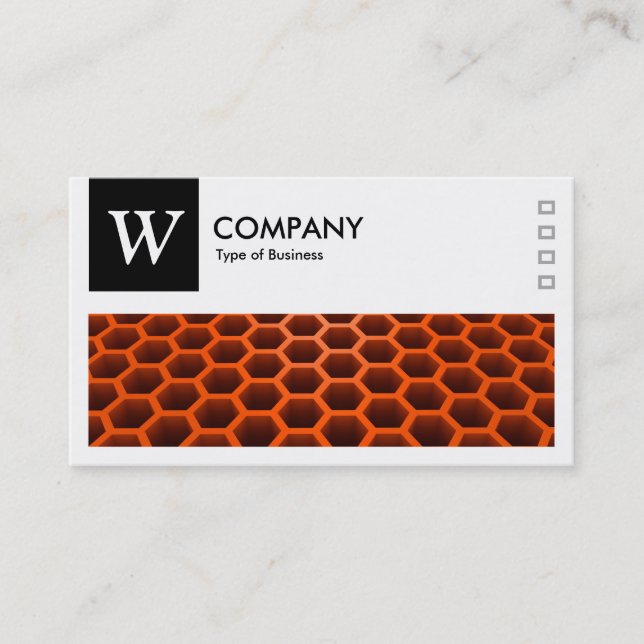 Honeycomb Orange  - Logo and Panel v2 - Black Business Card (Front)