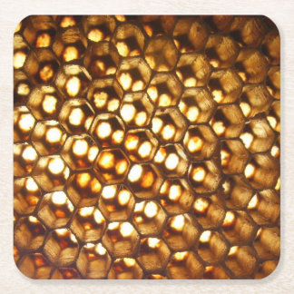 Honeycomb Paper Coaster, gift for beekeeper, Square Paper Coaster