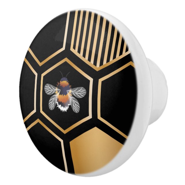 Honeycomb Pattern Ceramic Knob (Right)