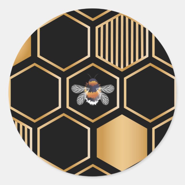 Honeycomb Pattern Classic Round Sticker (Front)