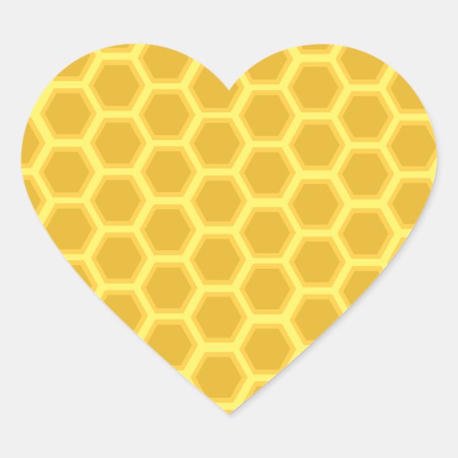 Honeycomb Pattern Heart Sticker (Front)