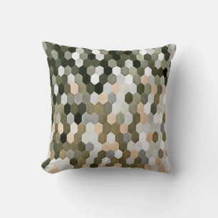 Honeycomb Pattern In Shades Of Grey and Pink Cushion