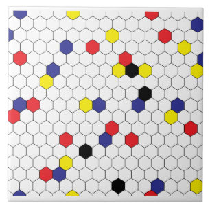 Honeycomb pattern Mondrian Ceramic Tile