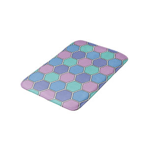 Honeycomb Pattern Pastels Bath Mat