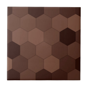Honeycomb pattern - shades of chocolate brown ceramic tile