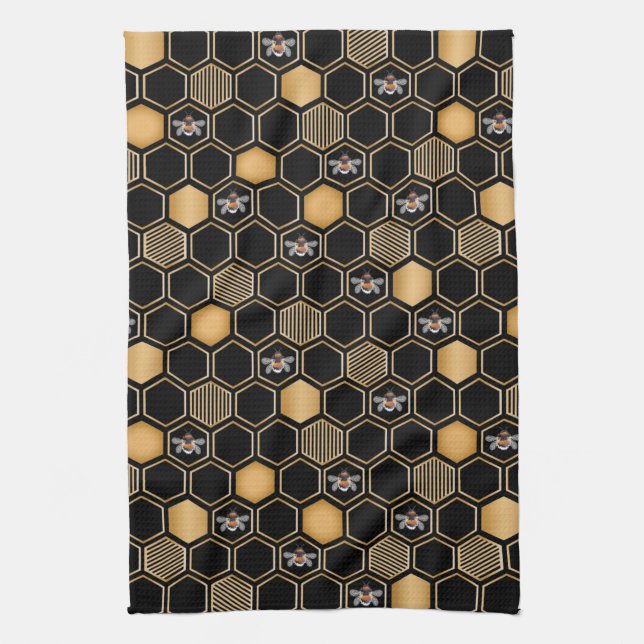 Honeycomb Pattern Tea Towel (Vertical)
