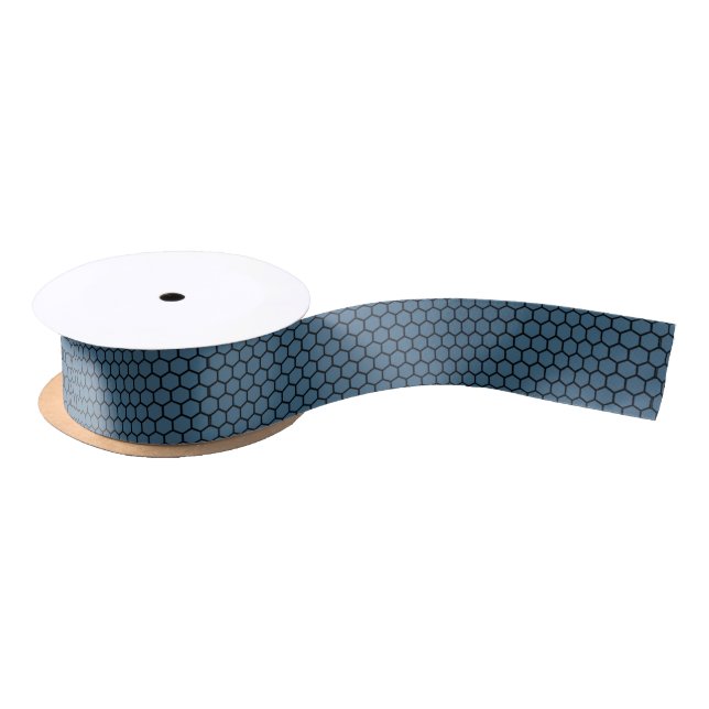 Honeycomb Pattern Trendy Teal Satin Ribbon (Spool)