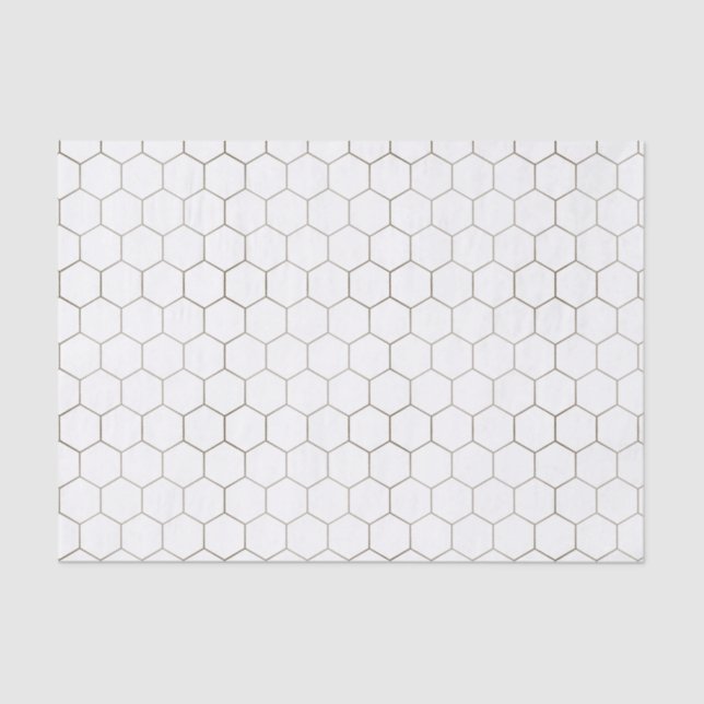 Honeycomb Patterned Tissue Paper on White (Front)