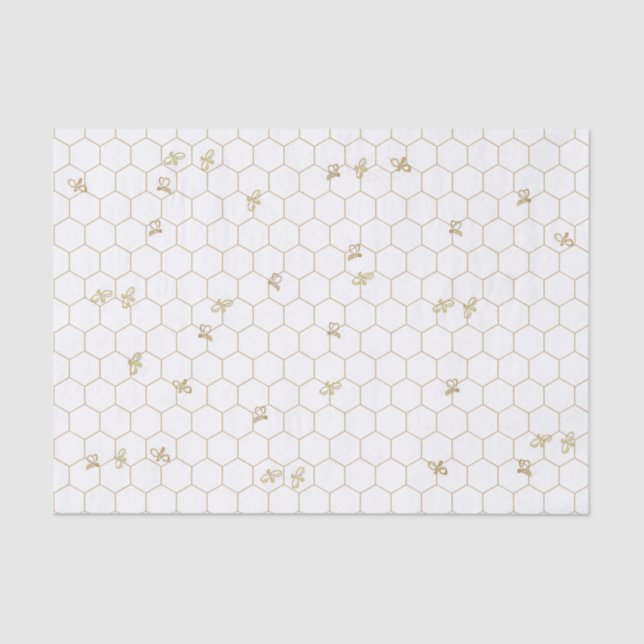 Honeycomb Patterned Tissue Paper with little bees (Front)