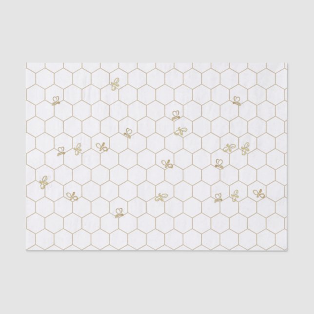 Honeycomb Patterned Tissue Paper with little bees (Front)