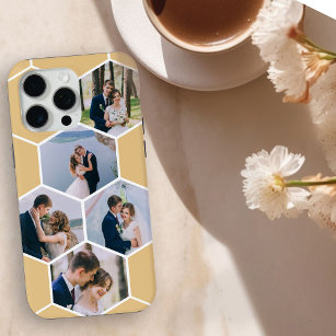 Honeycomb Photo Collage 5 Picture Honey iPhone 15 Pro Max Case