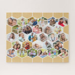 Honeycomb Photo Collage Custom Picture 500 piece Jigsaw Puzzle<br><div class="desc">Create your own unique photo puzzle with 28 of your favourite photos of friends, family, pets, vacations etc. The photo template is set up for you to add you pictures which will be displayed in hexagon shapes to form a honeycomb pattern. Add your photos working from left to right in...</div>