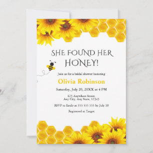 Honeycomb She Found Her Honey Bridal Shower  Invitation