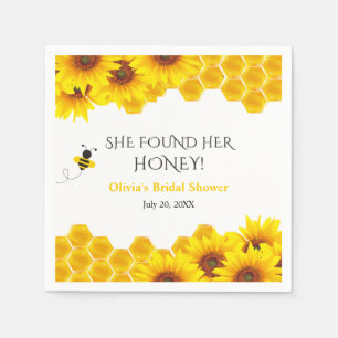 Honeycomb She Found Her Honey Bridal Shower Napkin