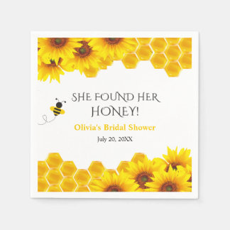 Honeycomb She Found Her Honey Bridal Shower  Napkin