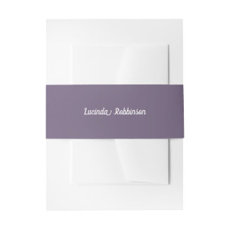 Honeycomb | Solid Colour Purple 1 Personal Invitation Belly Band