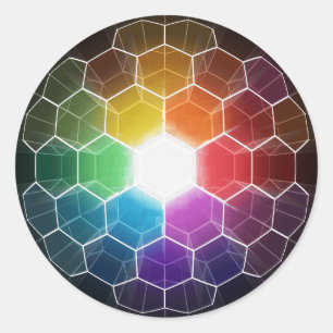 Honeycomb Spectrum Classic Round Sticker