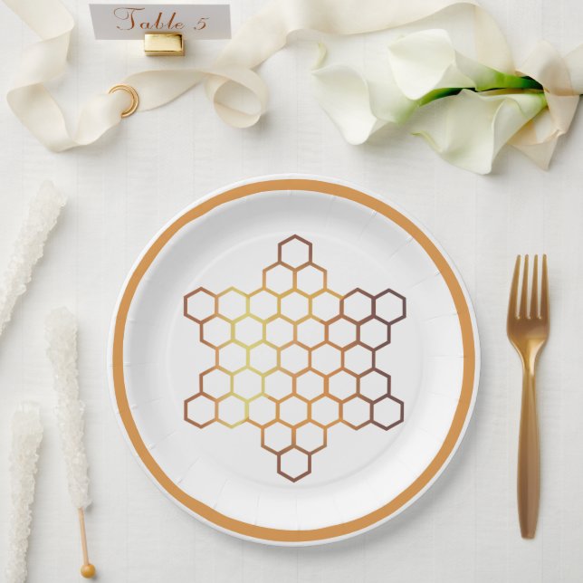 Honeycomb Star Paper Plate (Wedding)