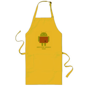 Honeycomb Thoughts Inside (Android Bug Droid Bee) Long Apron