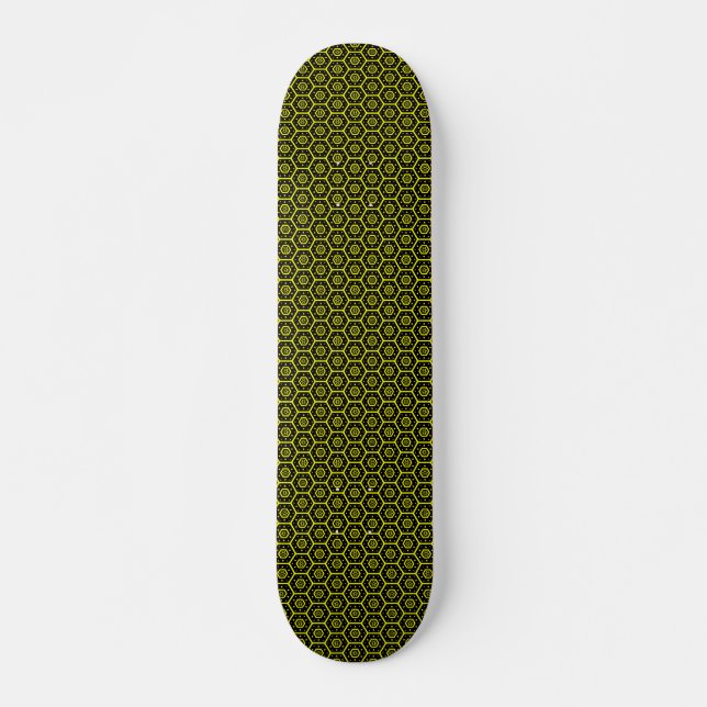 Honeycomb - v2 - Black and Yellow Skateboard (Front)