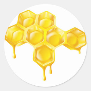 Honeycomb with dripping honey classic round sticker
