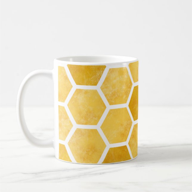 Honeycomb yellow bee mug (Left)