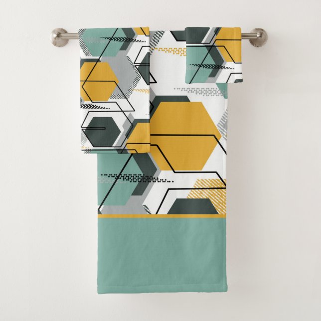 Honeycombs. Abstract geometric pattern.1 Bath Towel Set (Insitu)