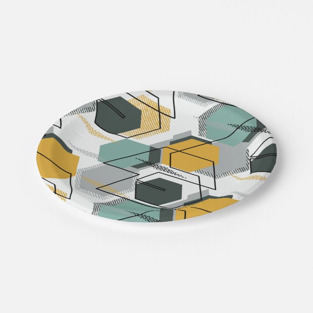 Honeycombs. Abstract geometric pattern.1  Paper Plate (Angled)