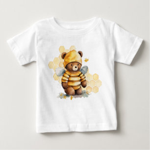 Honeycombs and brown honey teddy bear baby T-Shirt