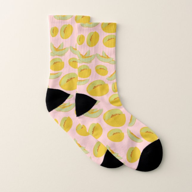 Honeydew Melons Fruit Pattern Socks (Pair)