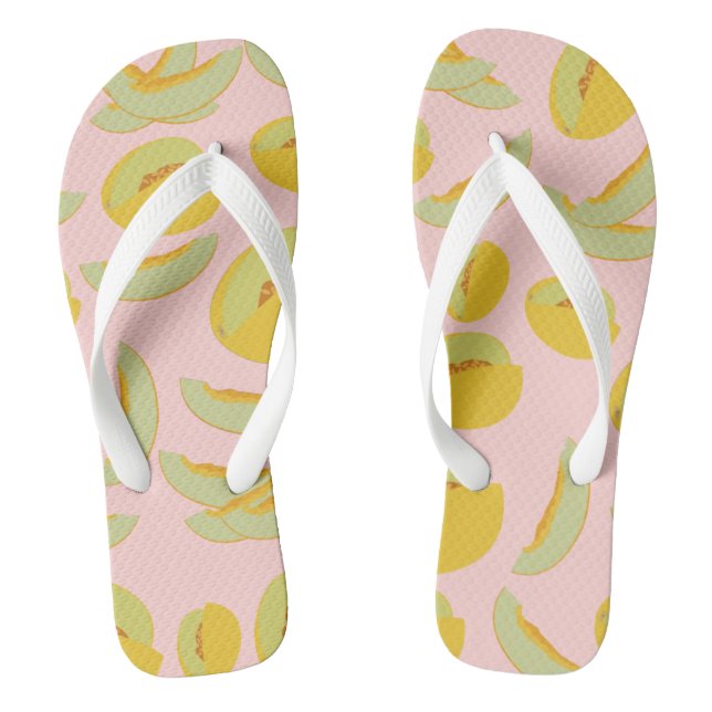 Honeydew Melons Fruit Pattern Thongs (Footbed)