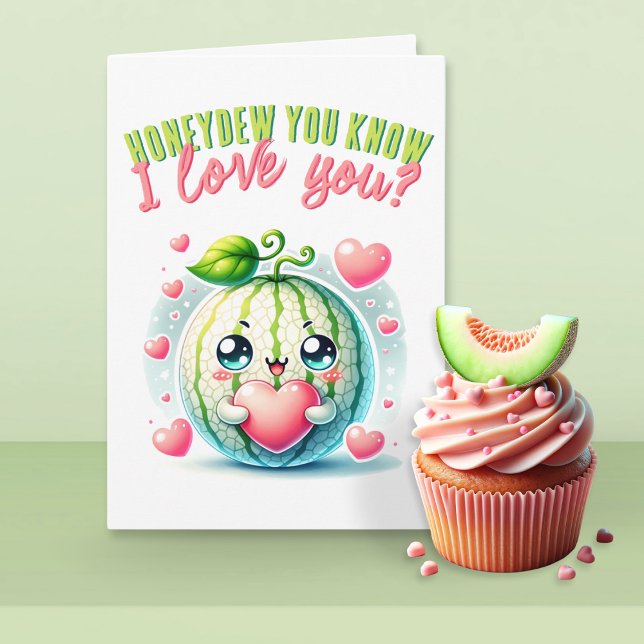 Honeydew You Know I Love You Funny Melon Valentine Card (Creator Uploaded)